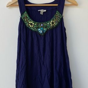 Boston proper tank top beaded extra small